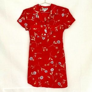 90s vintage NEW STAR USA floral, tie-back minidress ✨